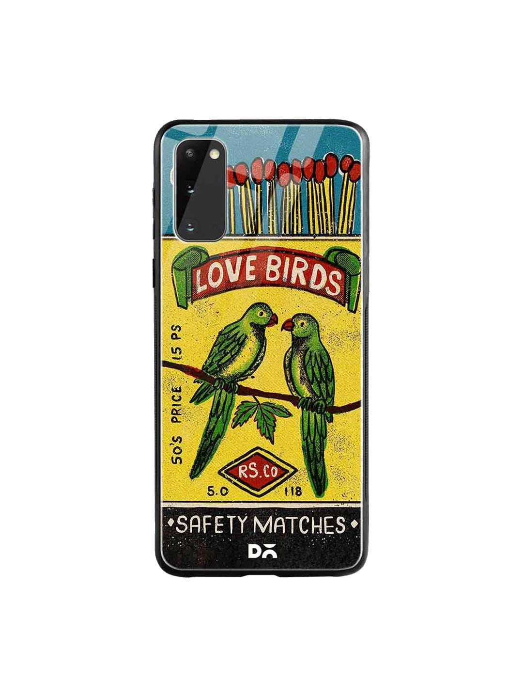 

DailyObjects Yellow & Green Love Birds Matchbox Samsung Galaxy S20 Glass Case