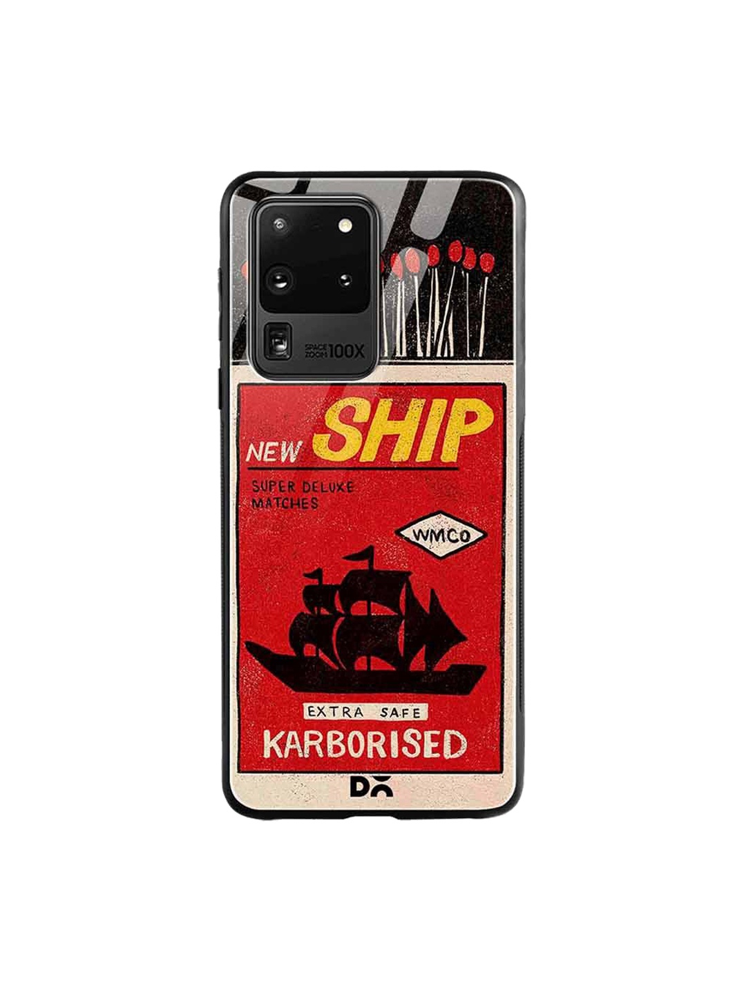 

DailyObjects Red & Black New Ship Matchbox Samsung Galaxy S20 Ultra Glass Case