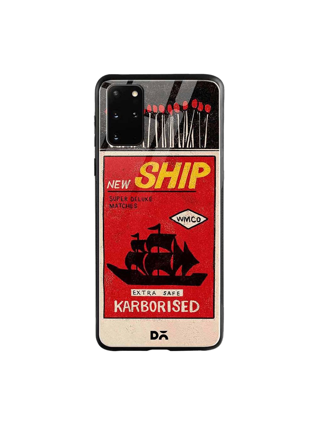 

DailyObjects Red & Black New Ship Matchbox Samsung Galaxy S20 Plus Glass Case