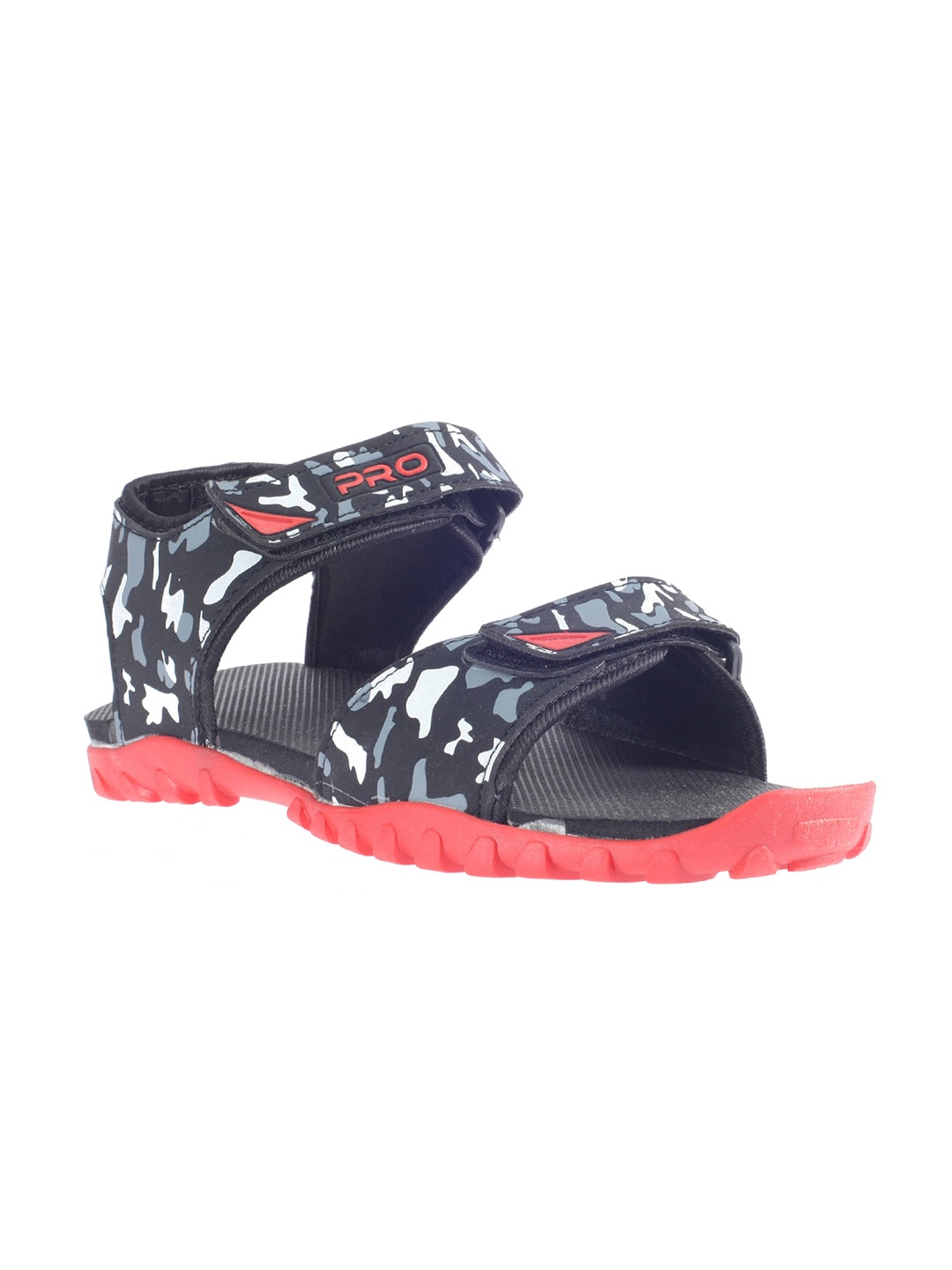 

Khadims Men Black & Blue Printed Sports Sandals