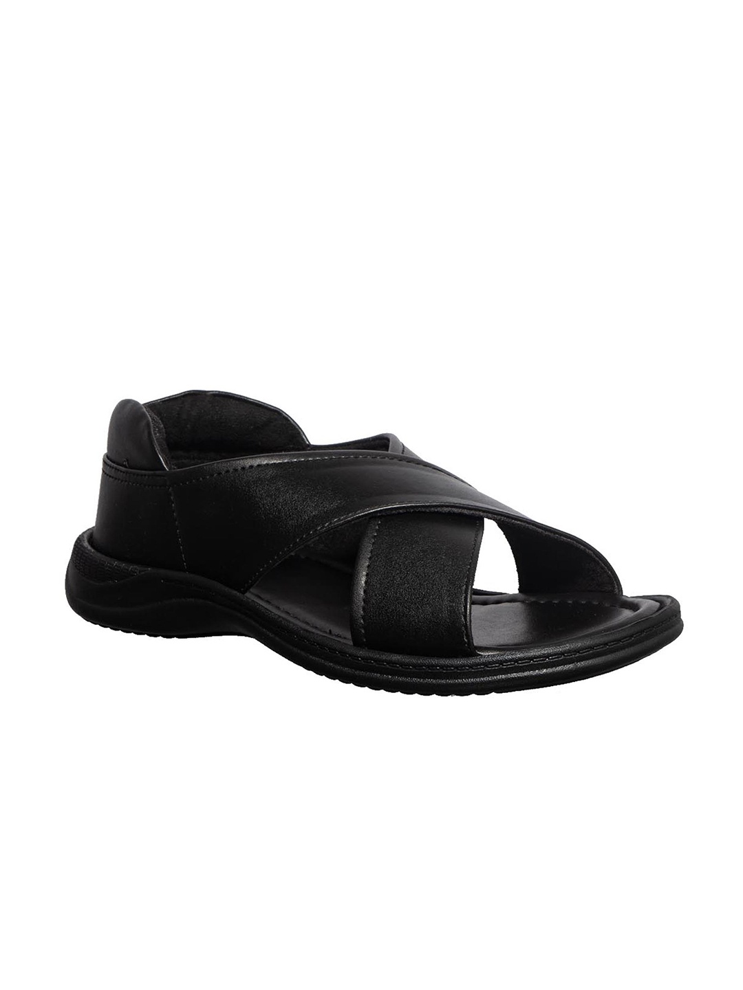 

Khadims Men Black Solid Comfort Sandals