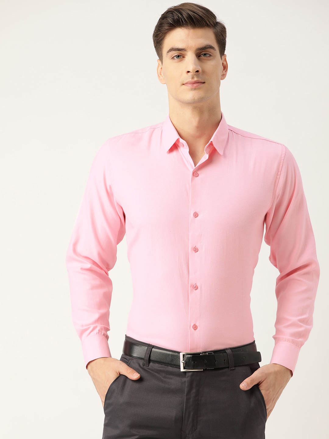

SOJANYA Men Pink Classic Regular Fit Solid Formal Shirt