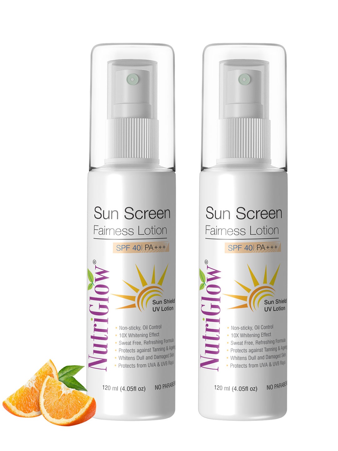 

NutriGlow Set of 2 Sunscreen Fairness Liquorice UV Lotion - SPF 40 PA+++, Cream