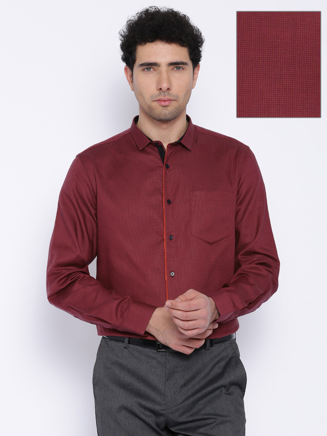 

Black Coffee Red Slim Fit Formal Shirt