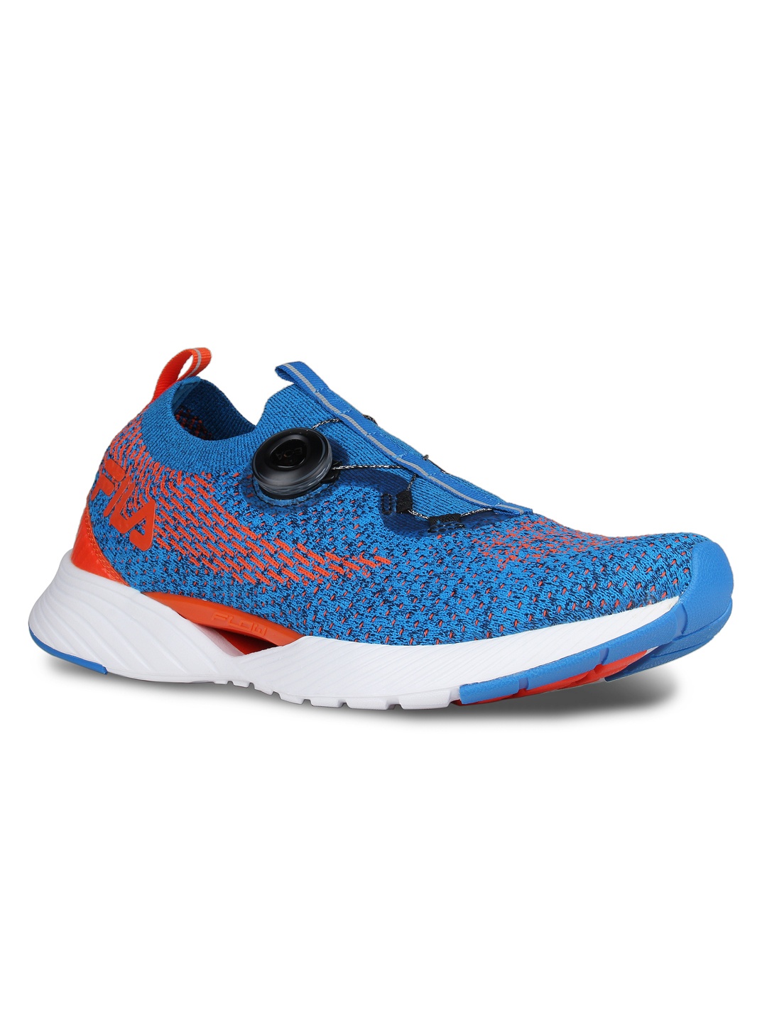 

FILA Men Blue & Orange V.1 Woven Design Running Shoes