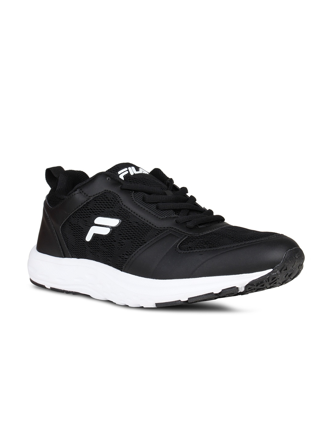 

FILA Men Black Woven Design Running Shoes