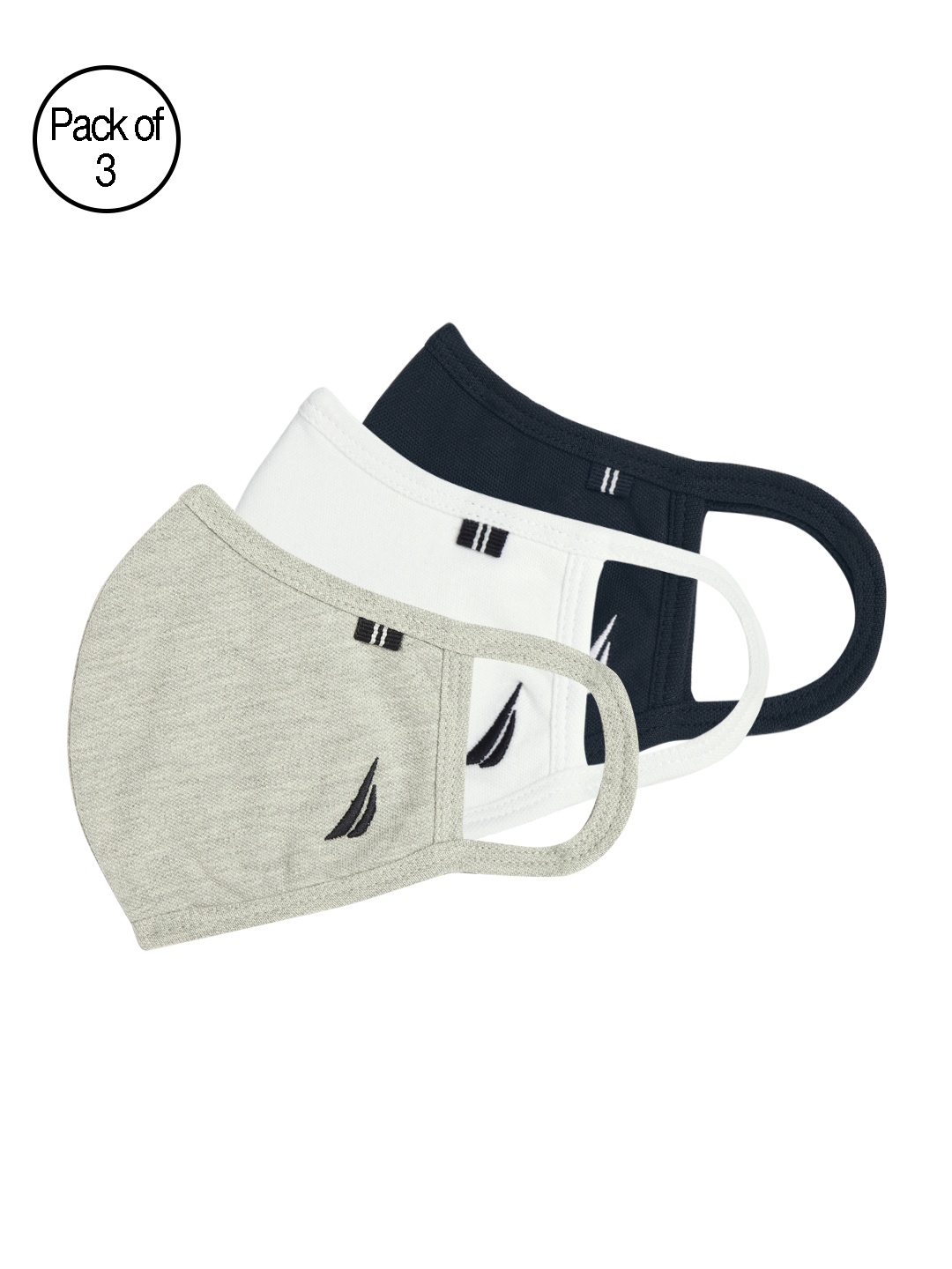 

Nautica Adult Pack of 3 Reusable 3-Layer Outdoor Masks, Grey