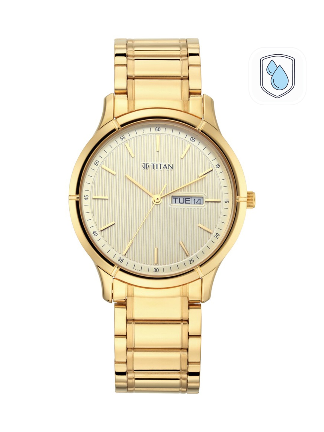 

Titan Men Yellow Analogue Watch 1775YM02