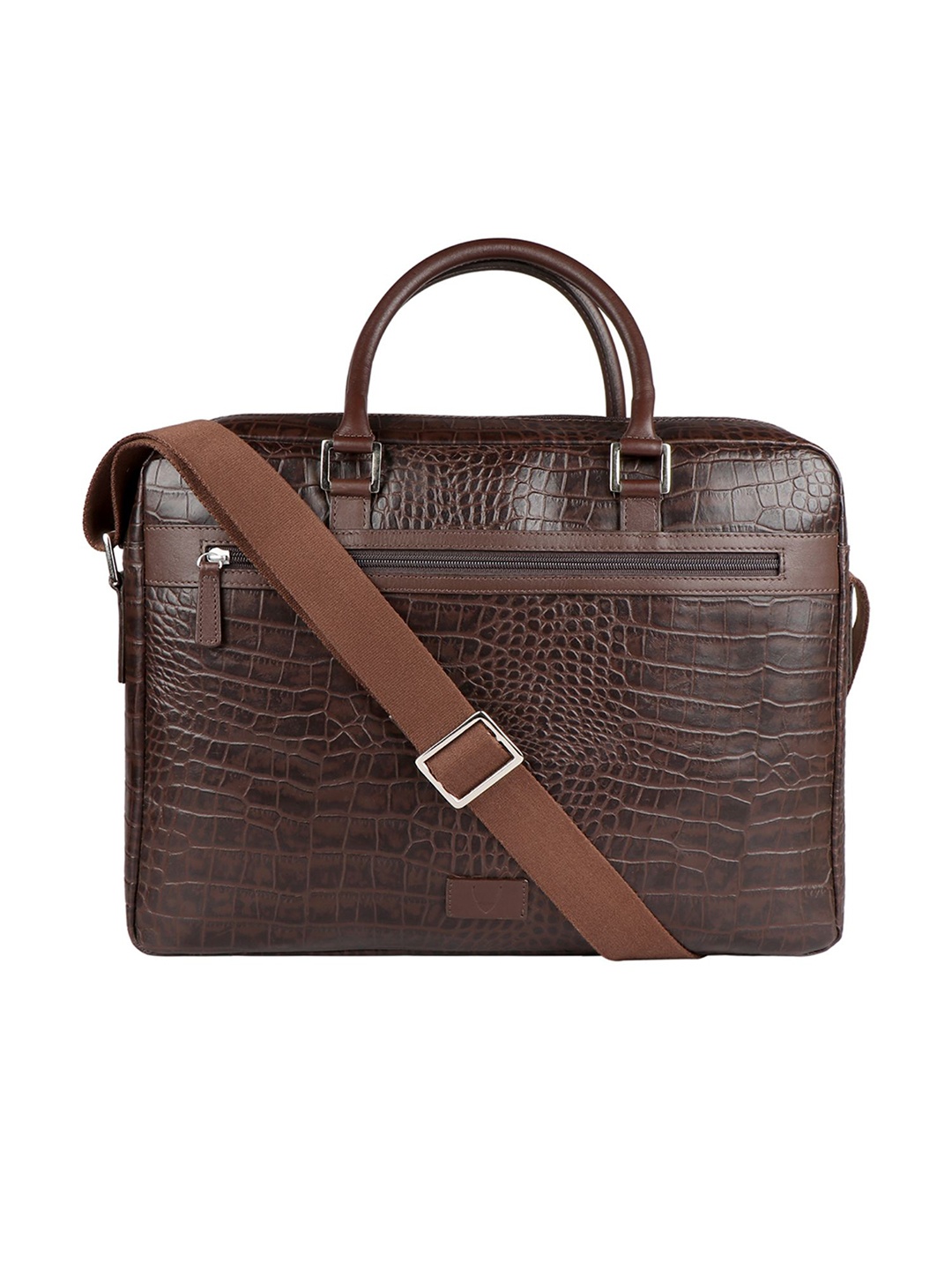 

Hidesign Men Brown Textured Leather Laptop Bag