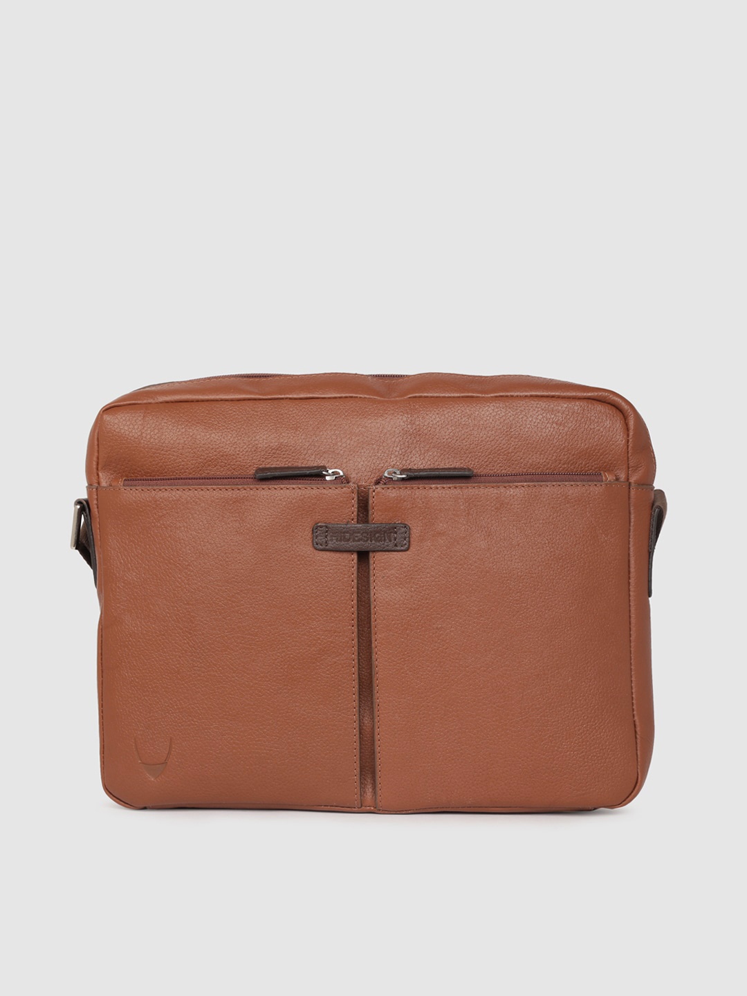 

Hidesign Men Tan Brown Solid Leather Laptop Bag