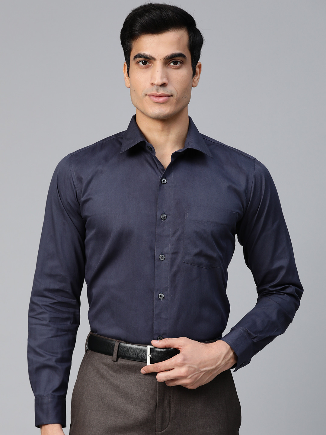 

DENNISON Men Navy Blue Smart Slim Fit Antiviral Formal Shirt