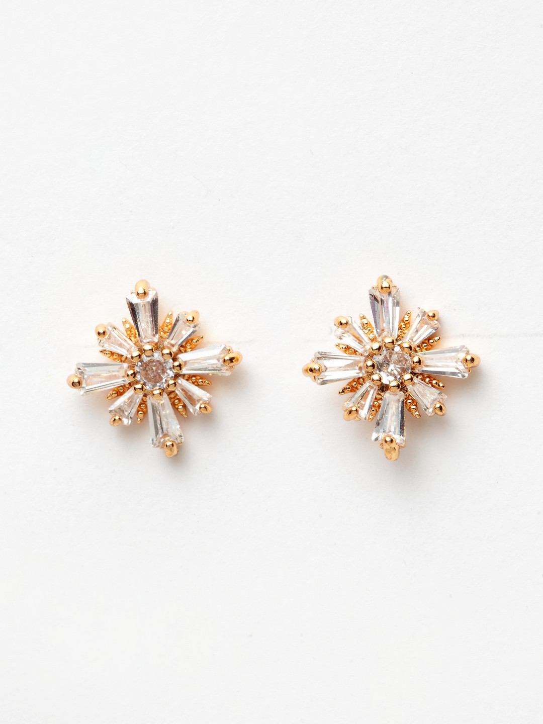 

Bhana Fashion White Gold-Plated Floral Studs