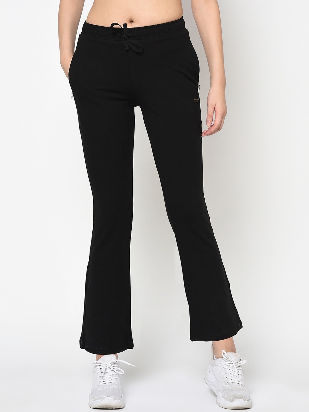 

FEMEA Women Black Solid Bootcut Track Pants