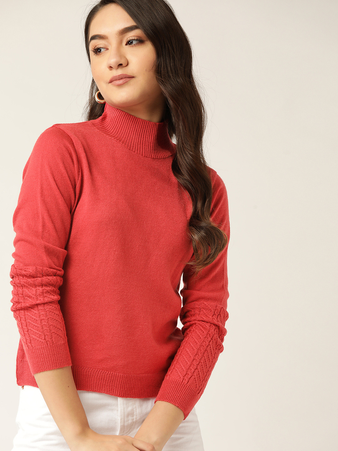 

DressBerry Women Red Solid Pullover