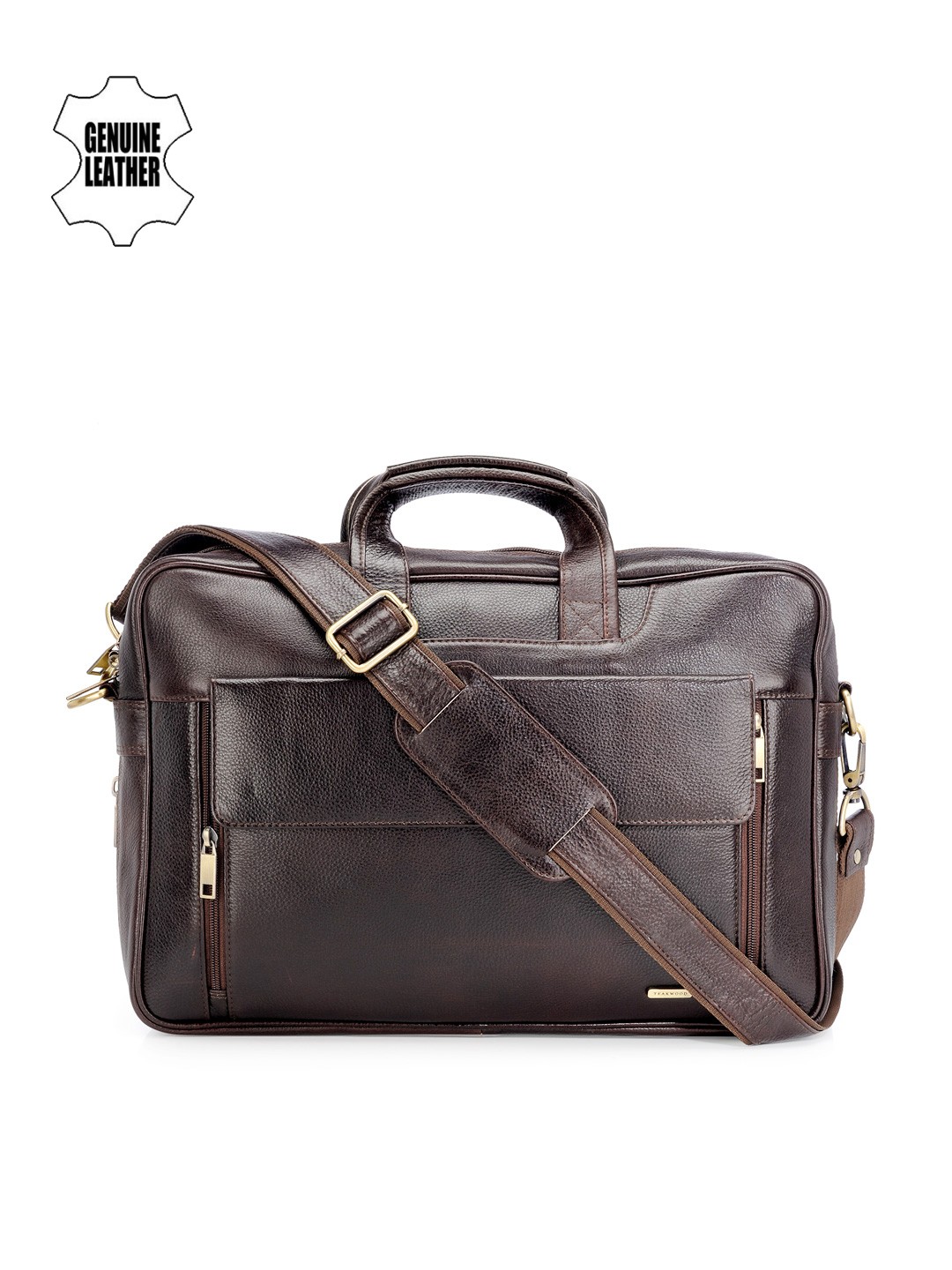

Teakwood Leather Unisex Brown Genuine Leather Laptop Bag