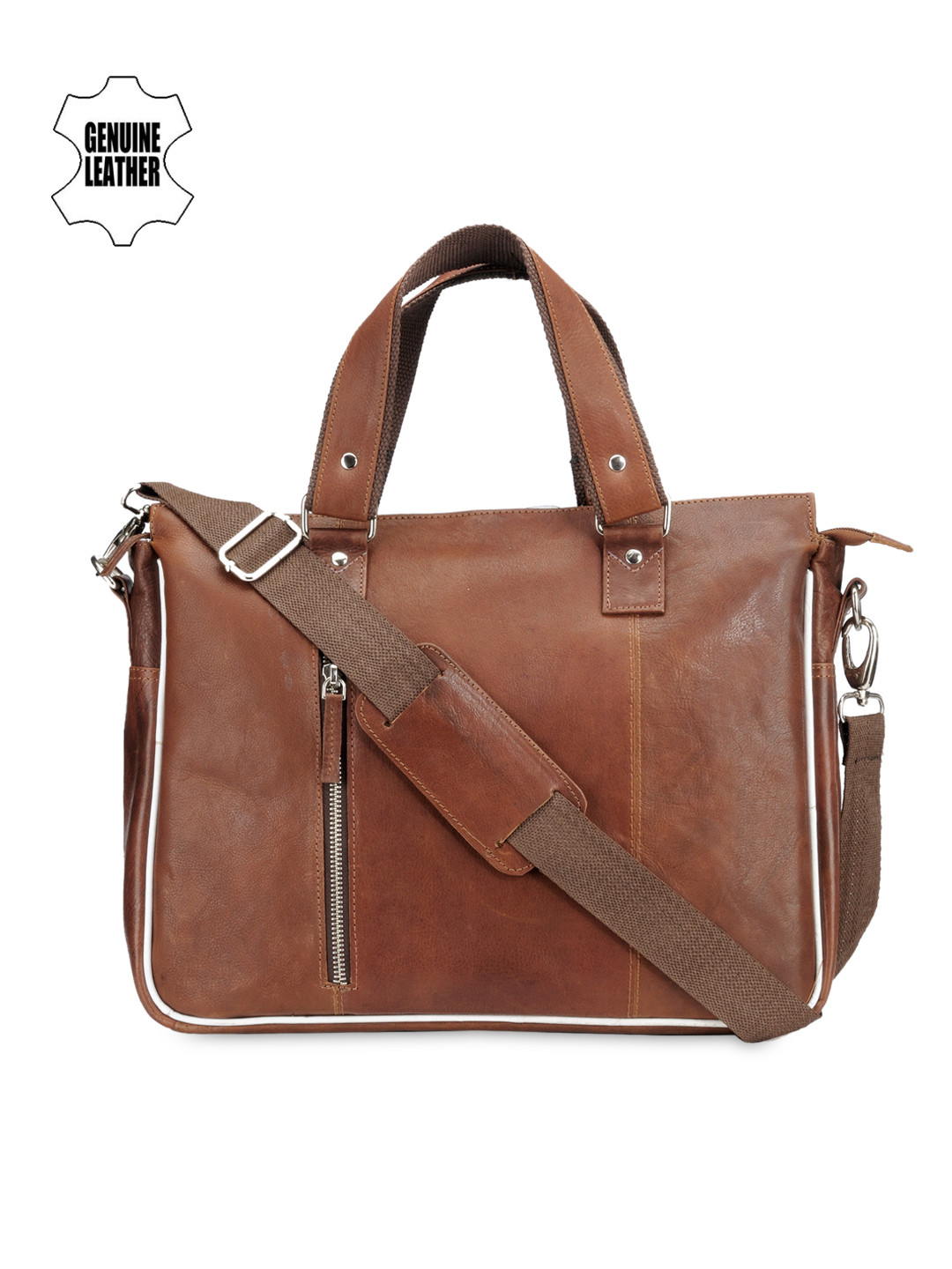 

Teakwood Leathers Unisex Brown Genuine Leather Laptop Bag