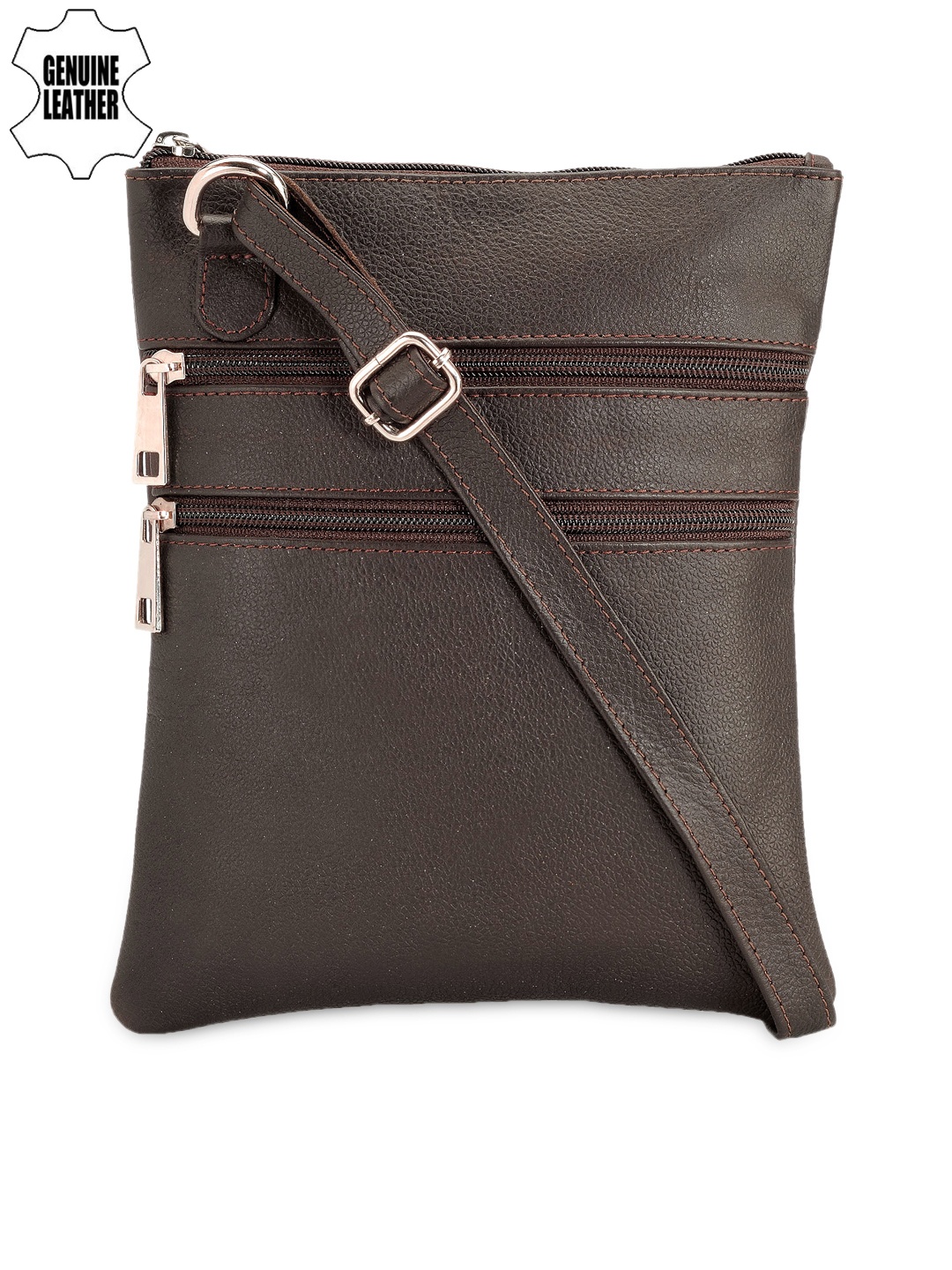 

Teakwood Leathers Unisex Brown Genuine Leather Messenger Bag