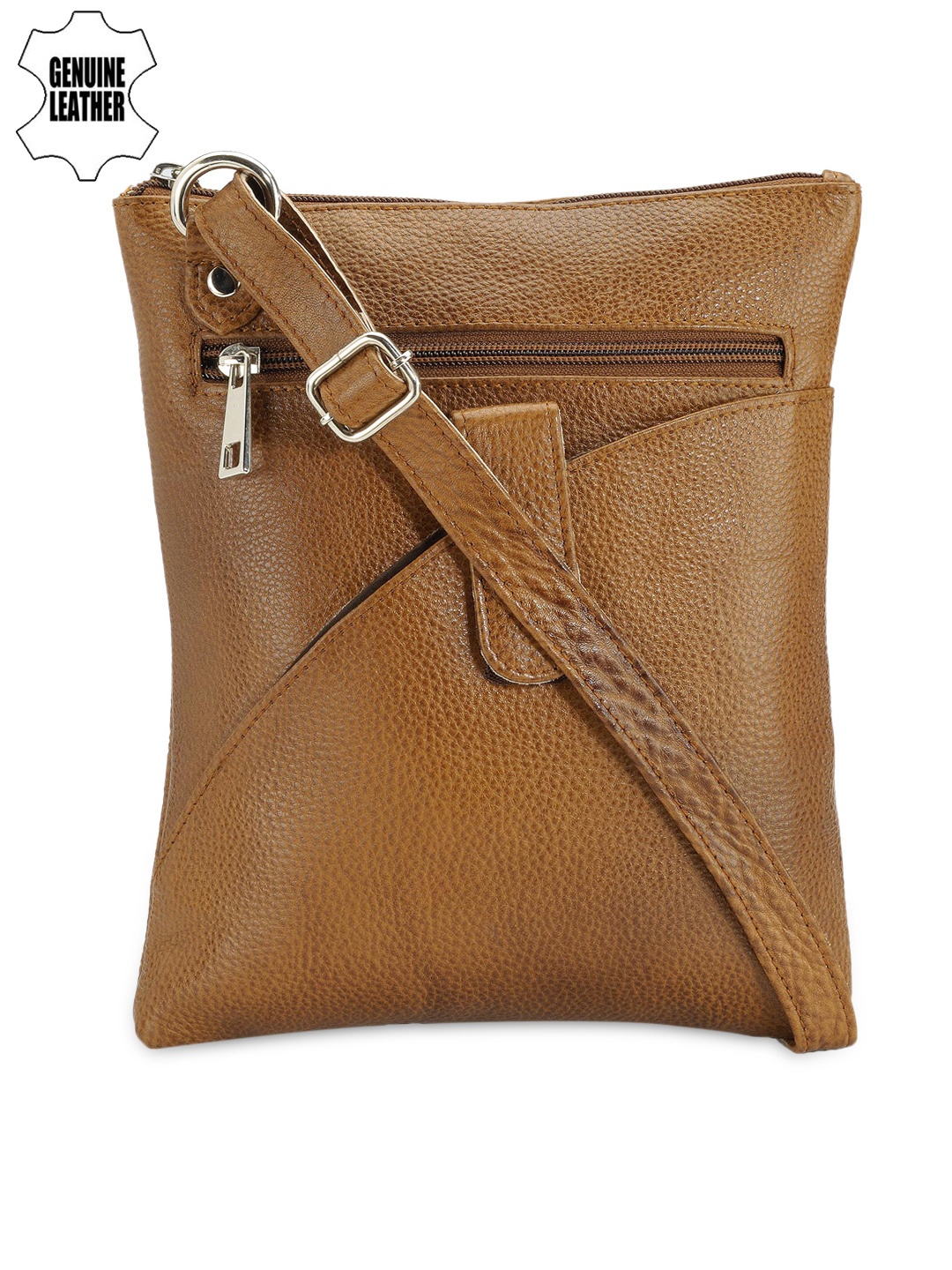

Teakwood Leathers Unisex Tan Brown Genuine Leather Messenger Bag