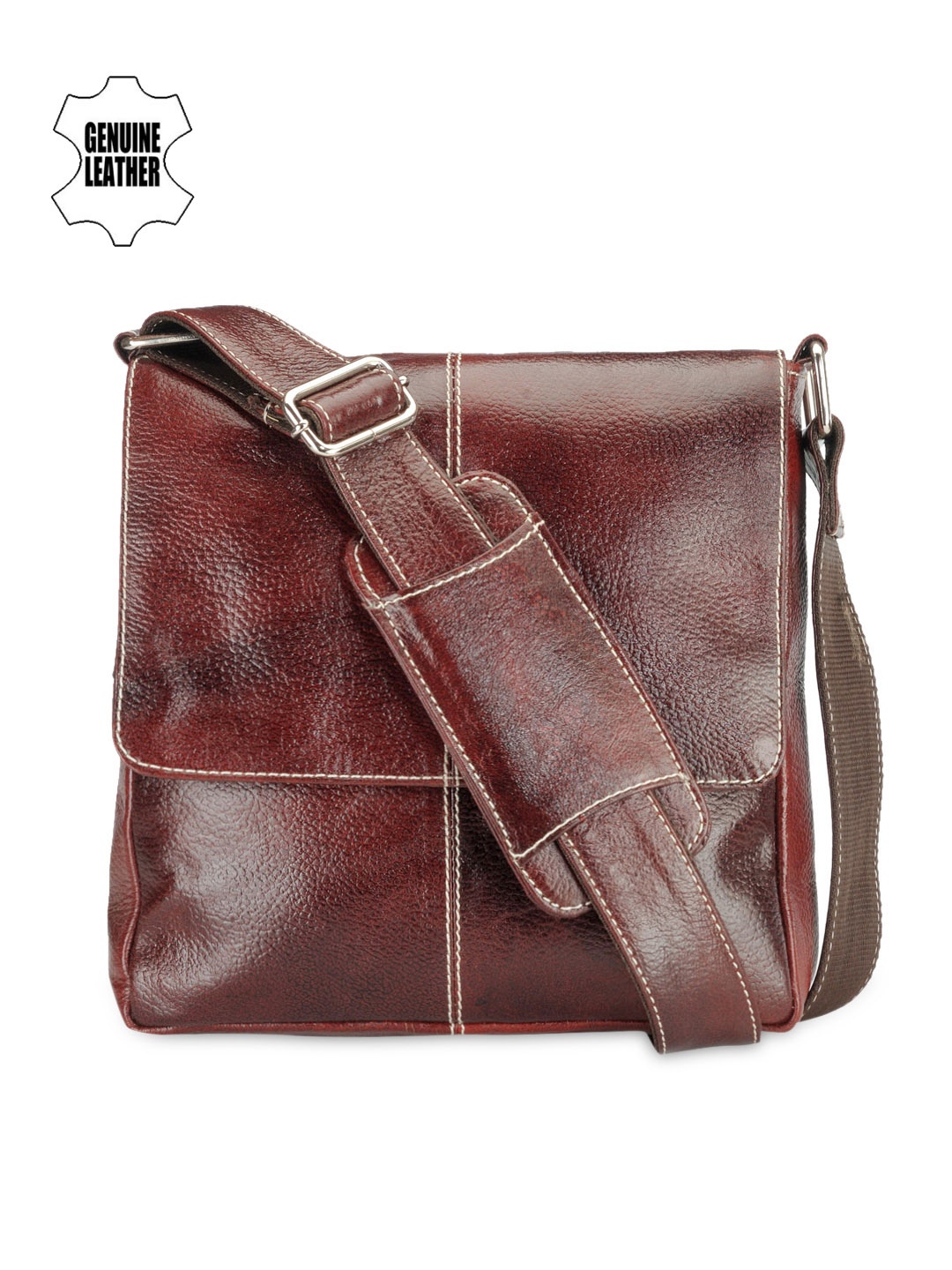 

Teakwood Leathers Unisex Brown Genuine Leather Messenger Bag