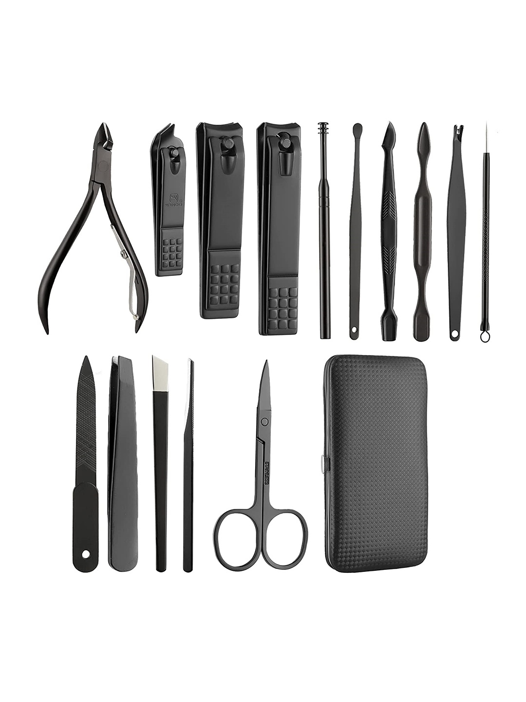 

Foolzy Set of 15 Nail Clippers Set, Black