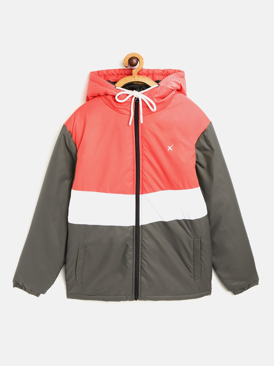 

HRX by Hrithik Roshan Boys Burnt Orange & Optic White Rapid-Dry & Antimicrobial Jacket, Rust