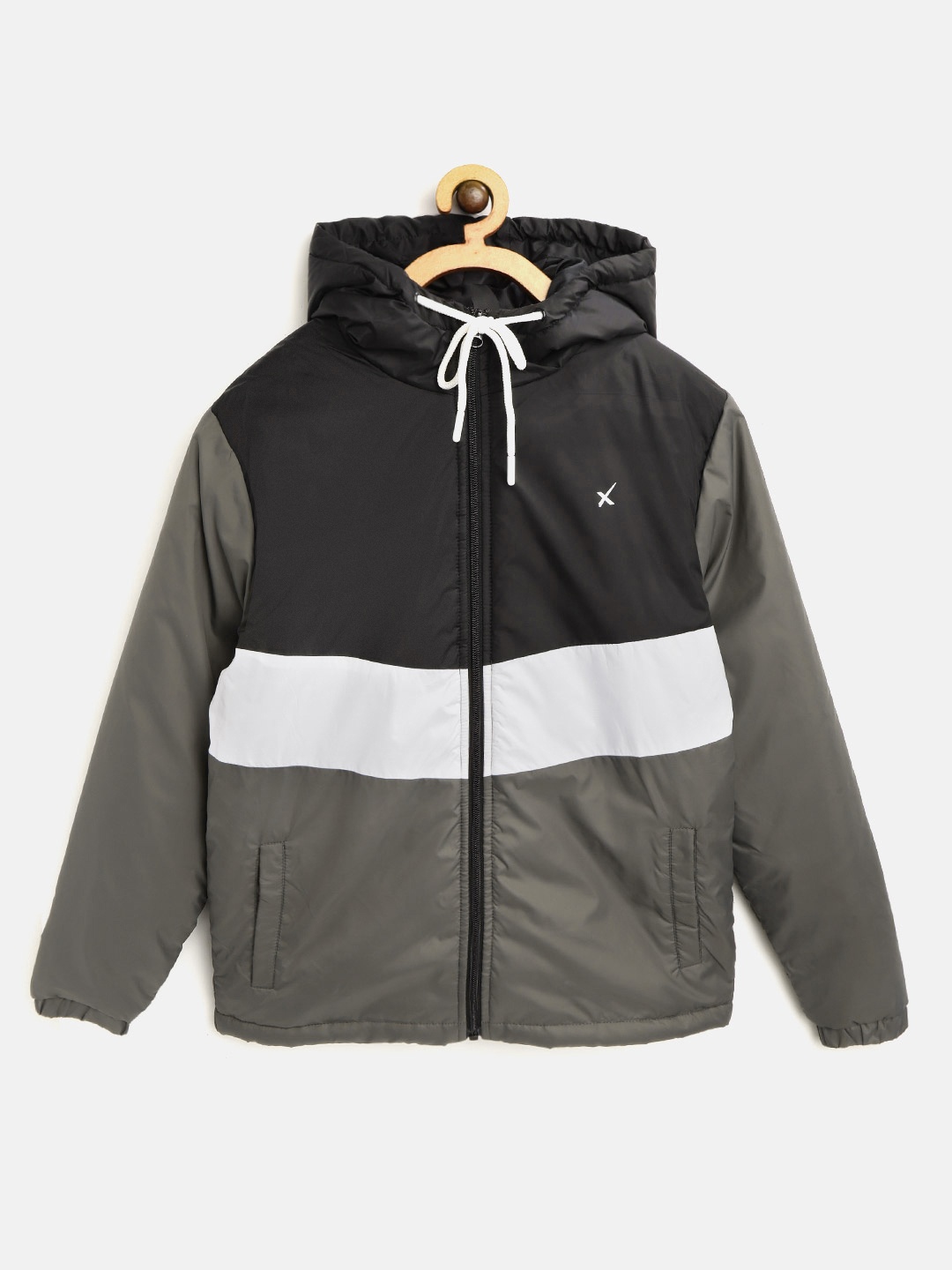 

HRX by Hrithik Roshan Boys Jet Black & Optic White Rapid-Dry & Antimicrobial Jacket