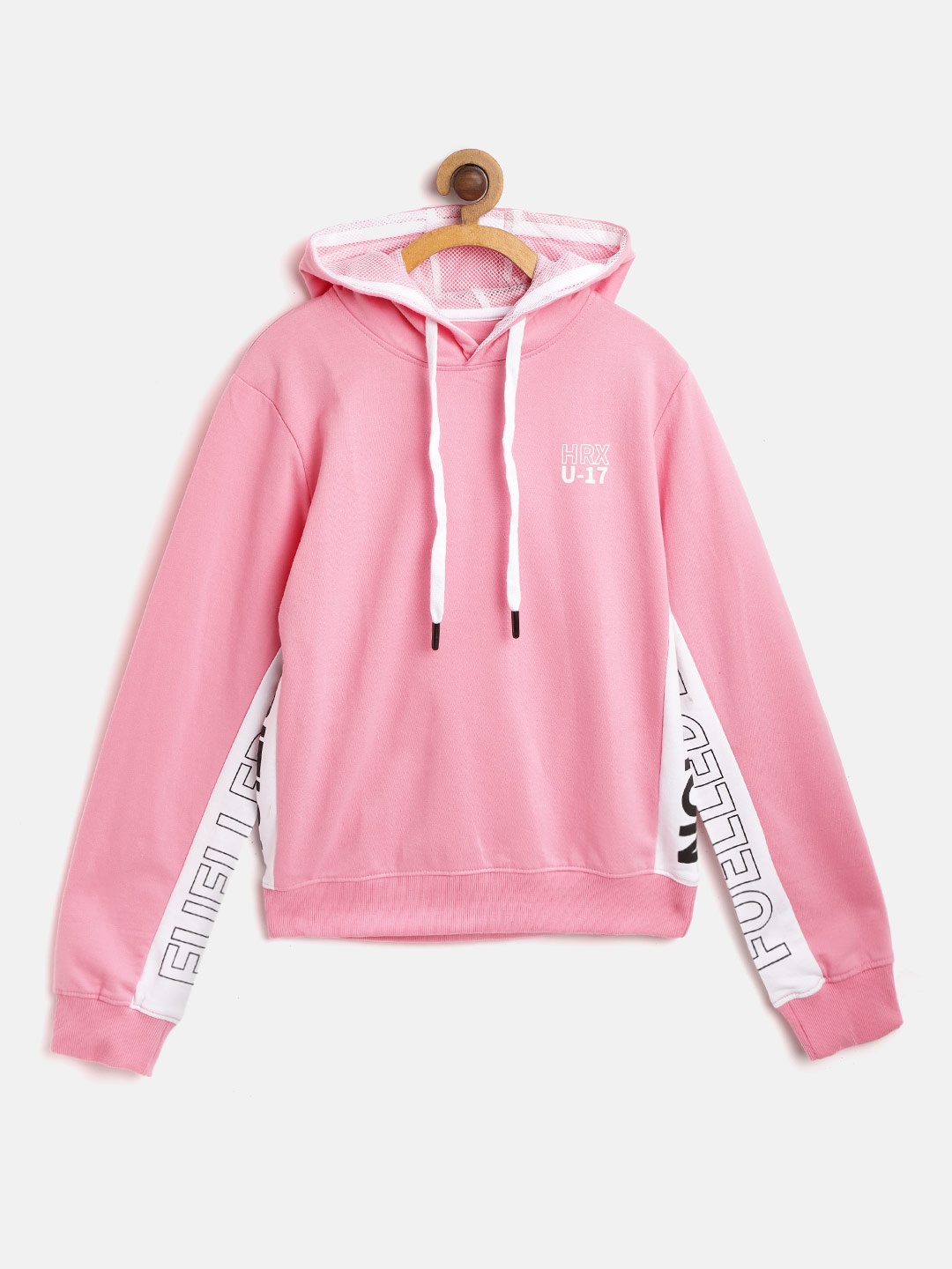 

HRX by Hrithik Roshan Girls Pink Typographic Antimicrobial Bio-Wash Lifestyle Sweatshirt