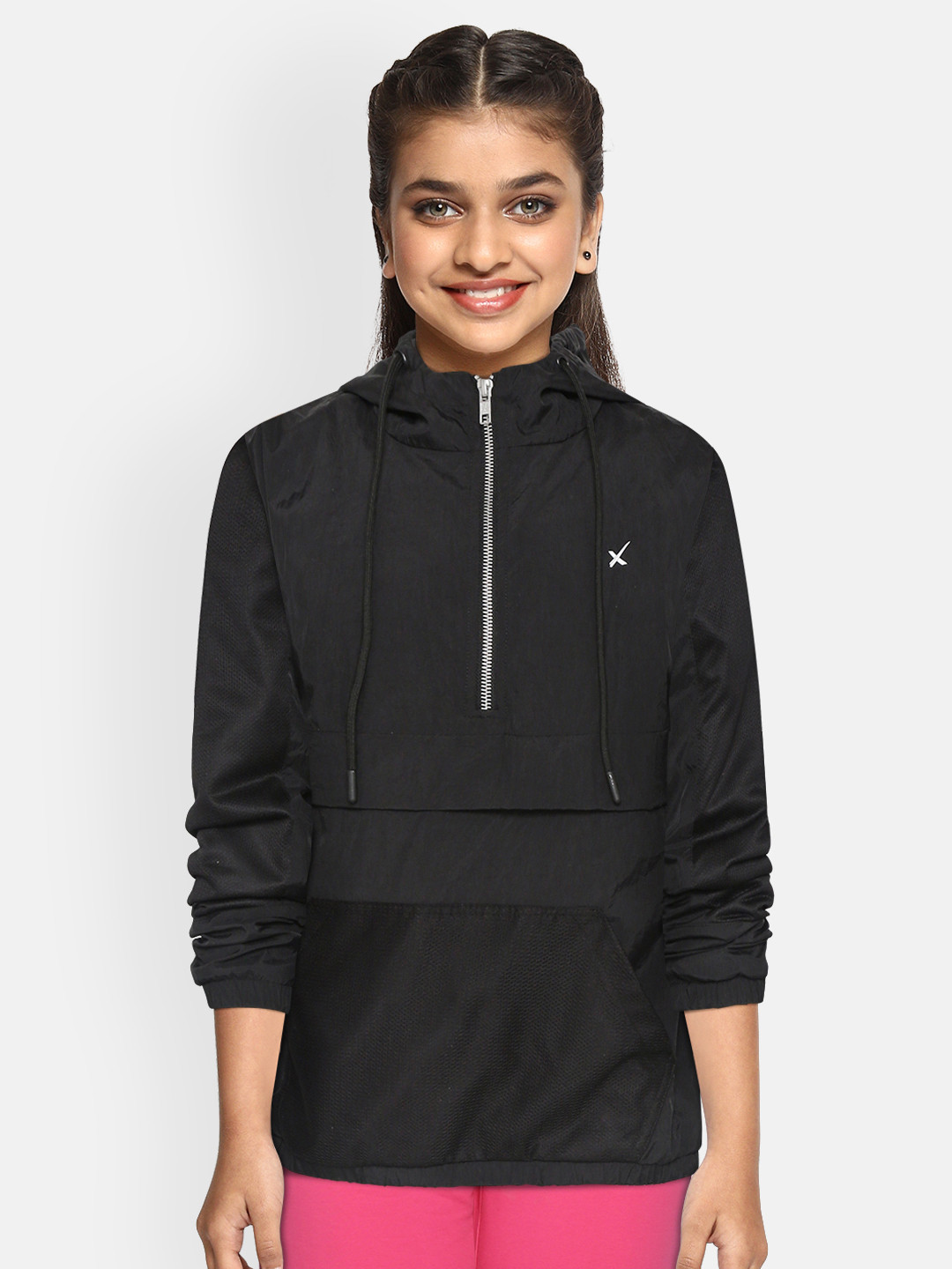 

HRX by Hrithik Roshan Girls Jet Black Solid Antimicrobial Rapid-Dry Active Jacket