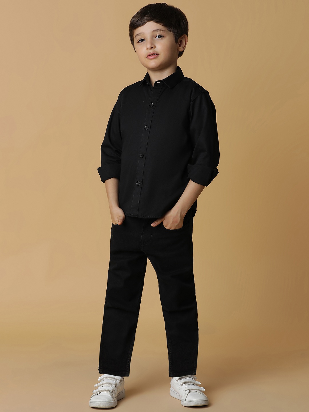 

TALES & STORIES Boys Black Slim Fit Mid-Rise Clean Look Denim Jeans