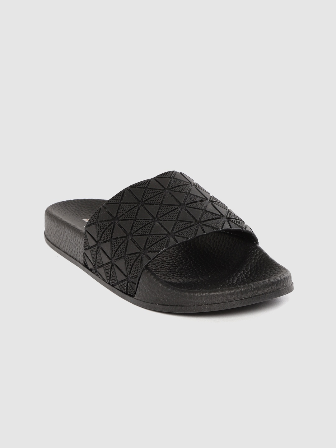 

Lavie Women Black Textured Open Toe Flats