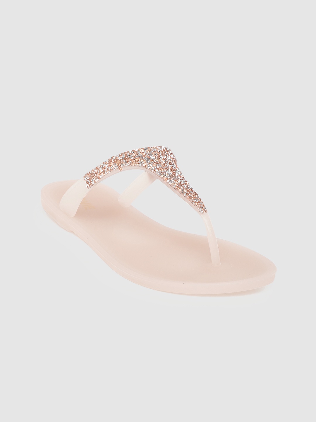 

Lavie Women Pink Embellished T-Strap Flats