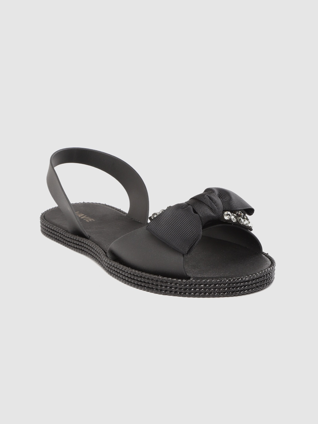 

Lavie Women Black Solid Open Toe Flats