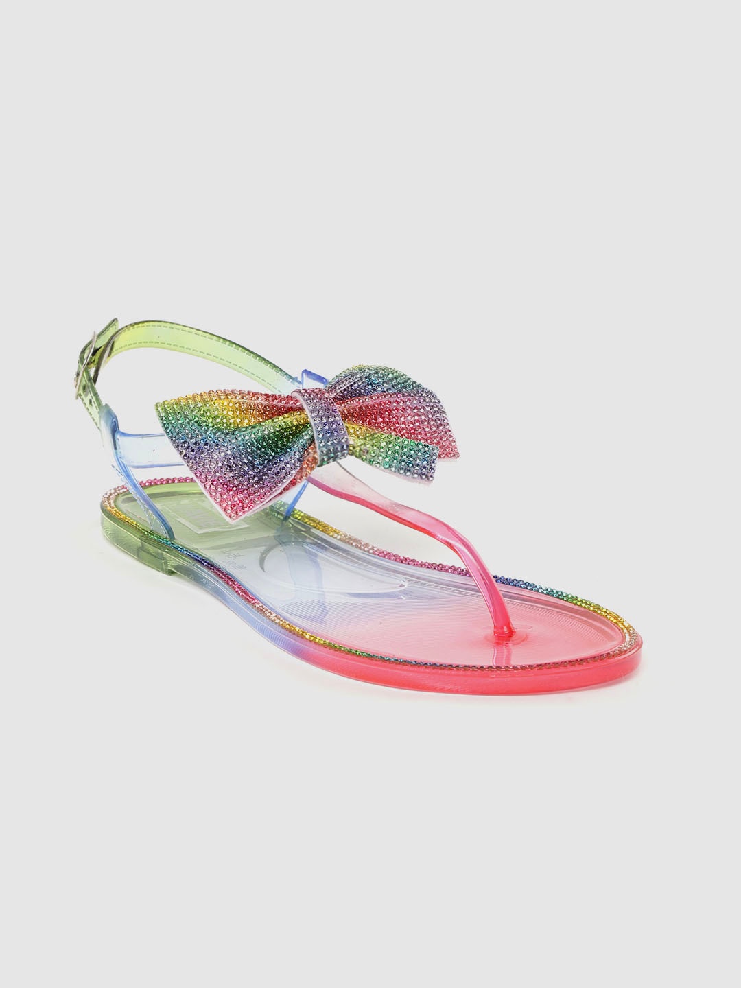 

Lavie Women Multicoloured Ombre T-Strap Flats, Multi