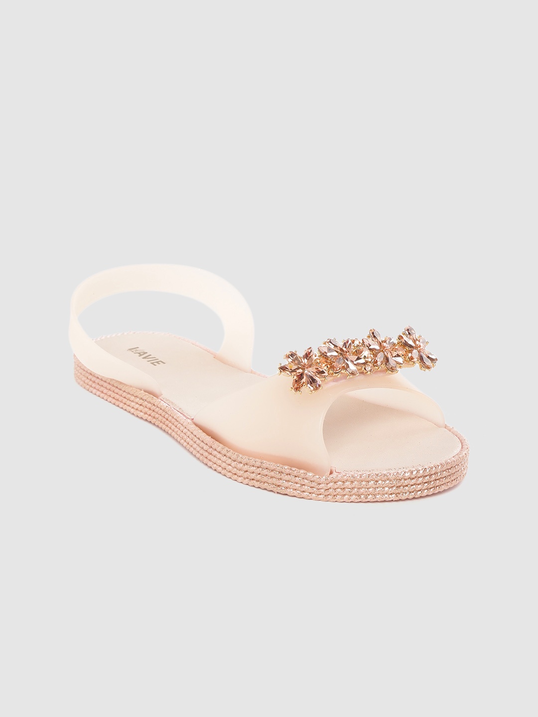 

Lavie Women Light Pink Embellished Open Toe Flats