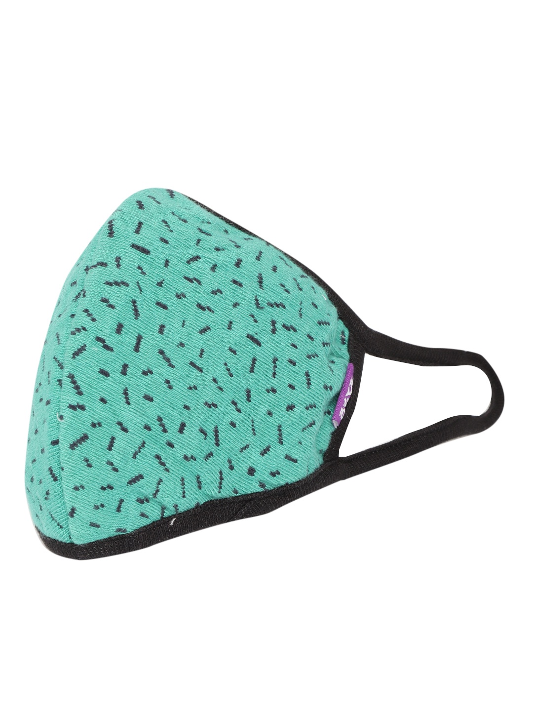 

Raho Safe Unisex Sea Green & Black Ditsy Patterned 4-Ply Reusable Outdoor Cloth Mask