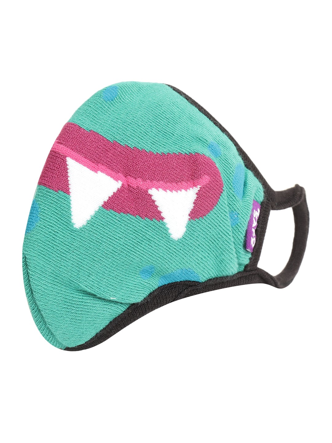 

Raho Safe Kids Green & Pink Monster Patterned 4-Ply Reusable Outdoor Cloth Mask