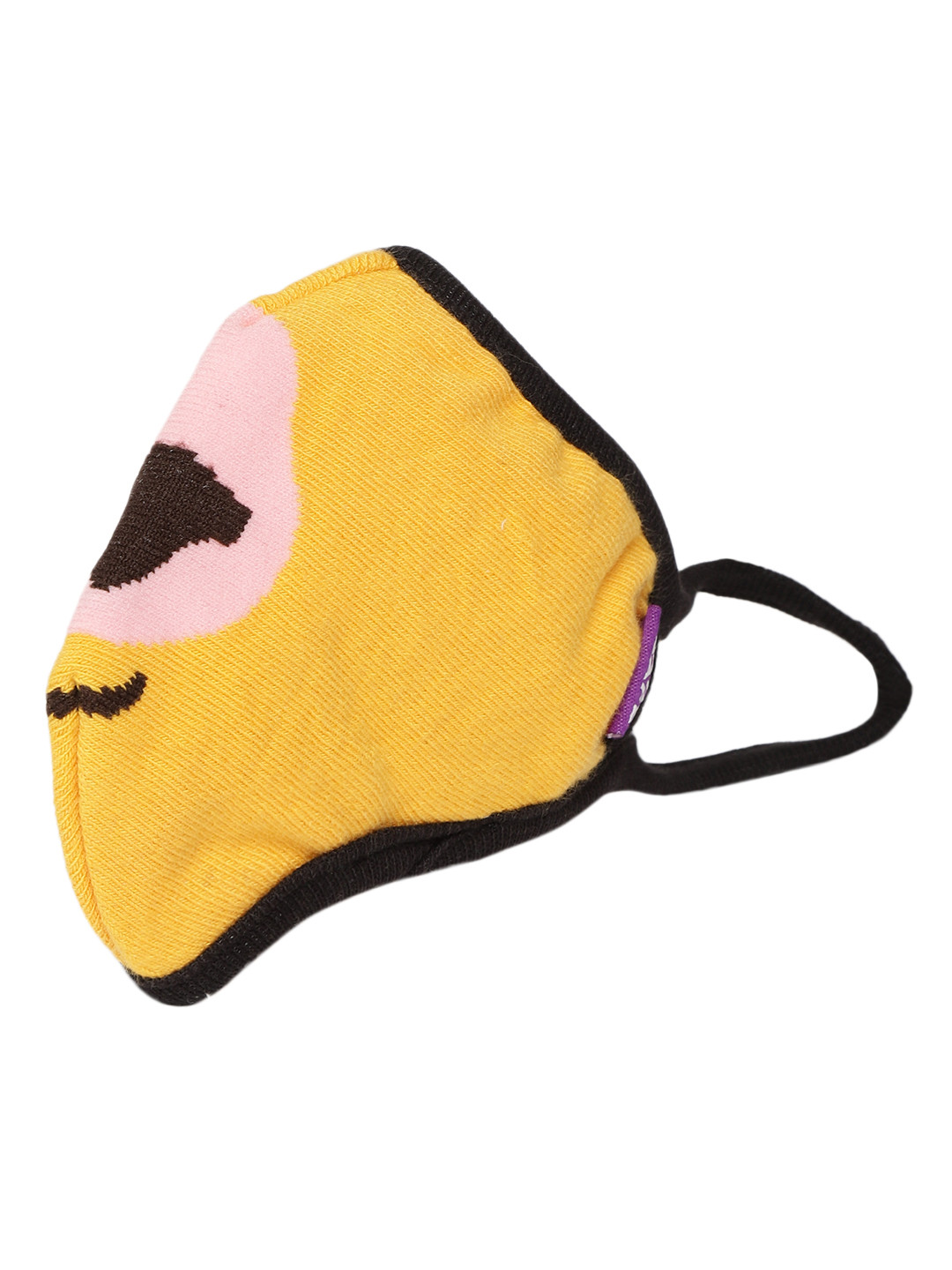 

Raho Safe Kids Mustard Yellow & Pink Doggo Patterned 4-Ply Reusable Outdoor Cloth Mask