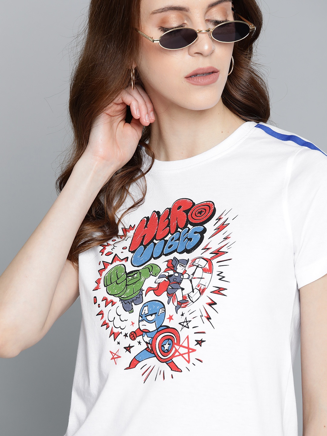 

Kook N Keech Marvel Women White & Red Printed Round Neck T-shirt
