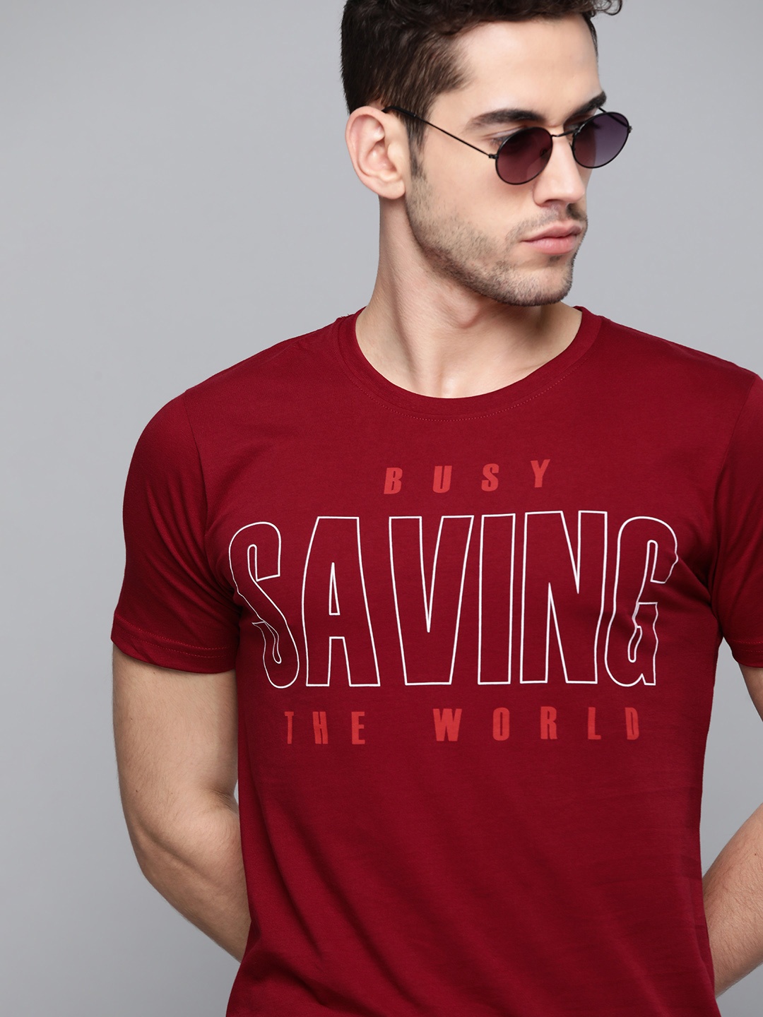 

Kook N Keech Marvel Men Maroon Pure Cotton Printed Round Neck T-shirt