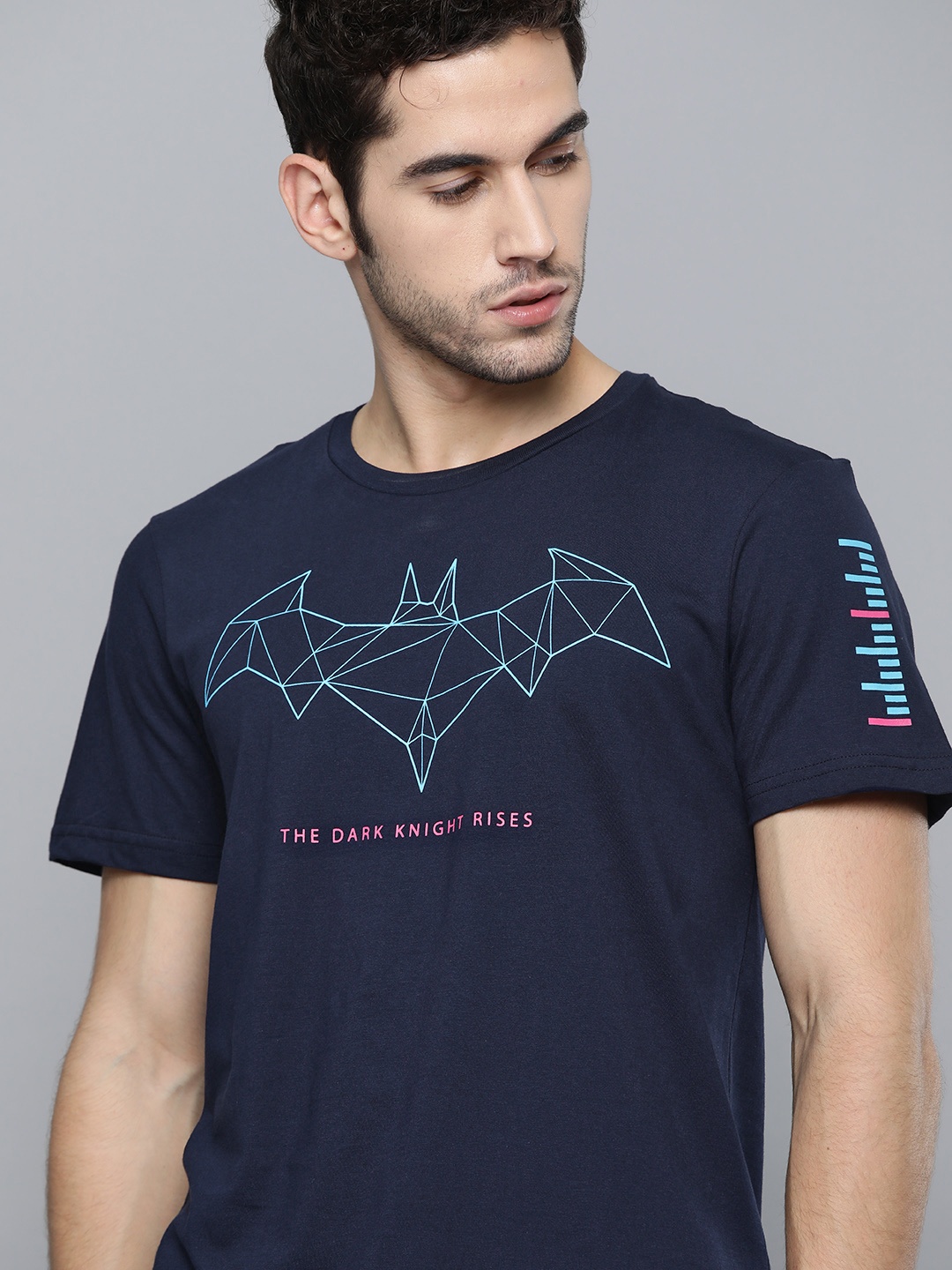 

Kook N Keech Batman Men Navy Blue Batman Pure Cotton Round Neck T-shirt