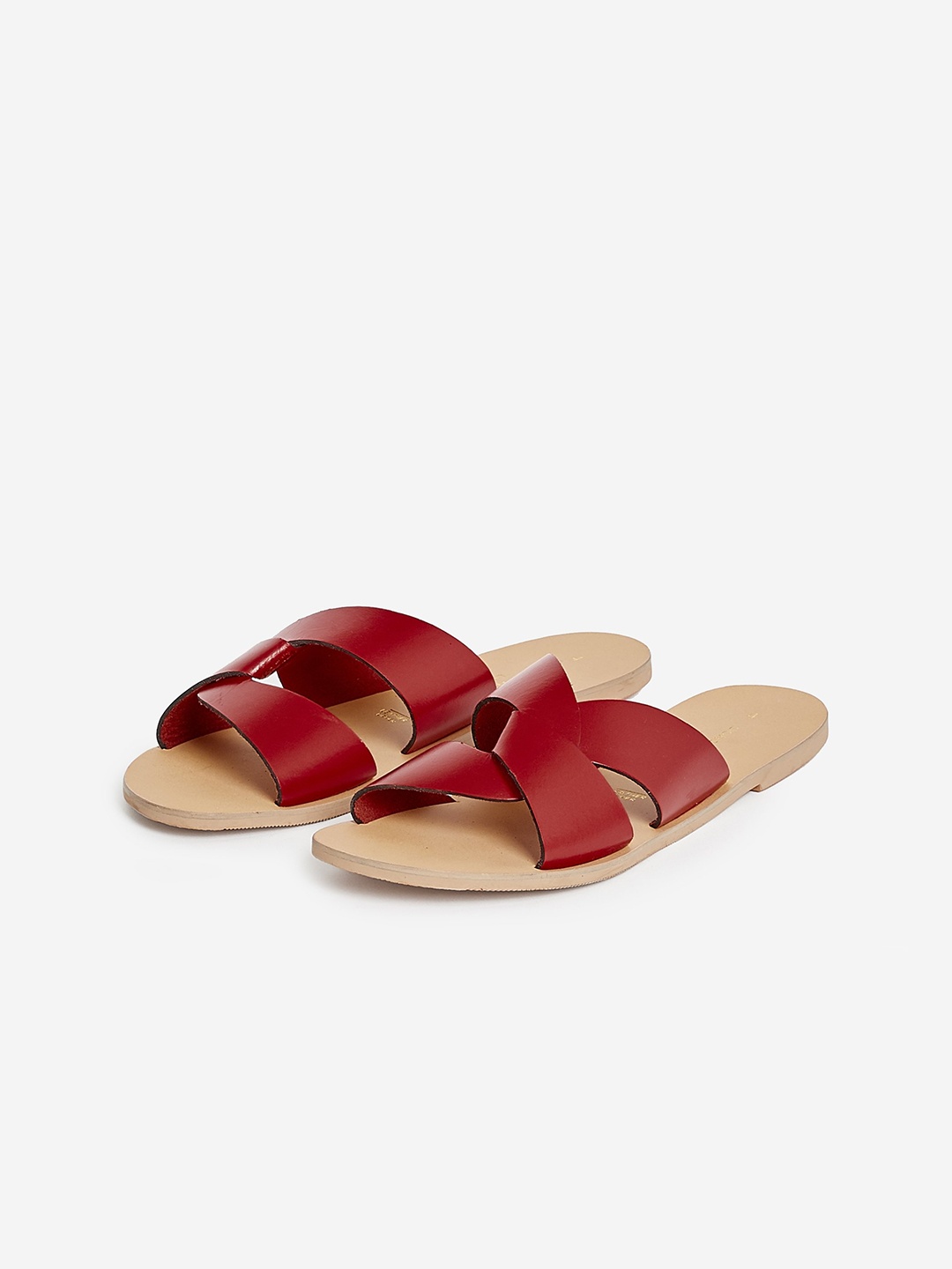 

DOROTHY PERKINS Women Maroon Solid Leather Open Toe Flats