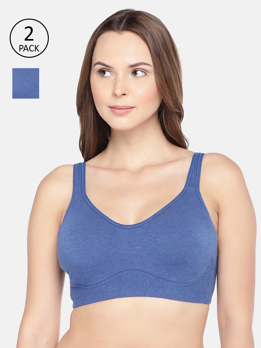 

Inner Sense Pack Of 2 Antimicrobial Soft Cup Full Coverage Bra, Blue