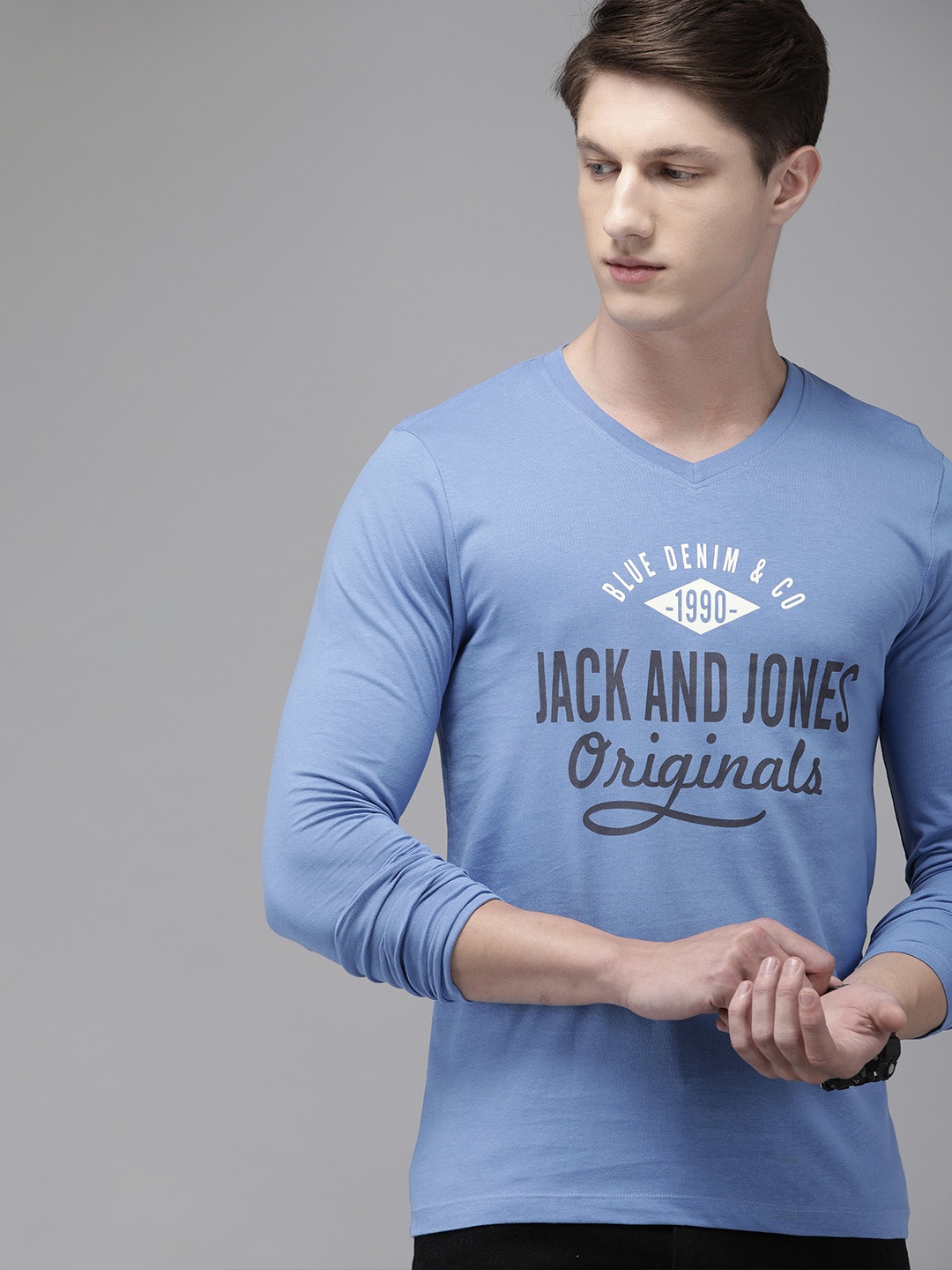 

Jack & Jones Men Blue Printed Lounge T-shirt