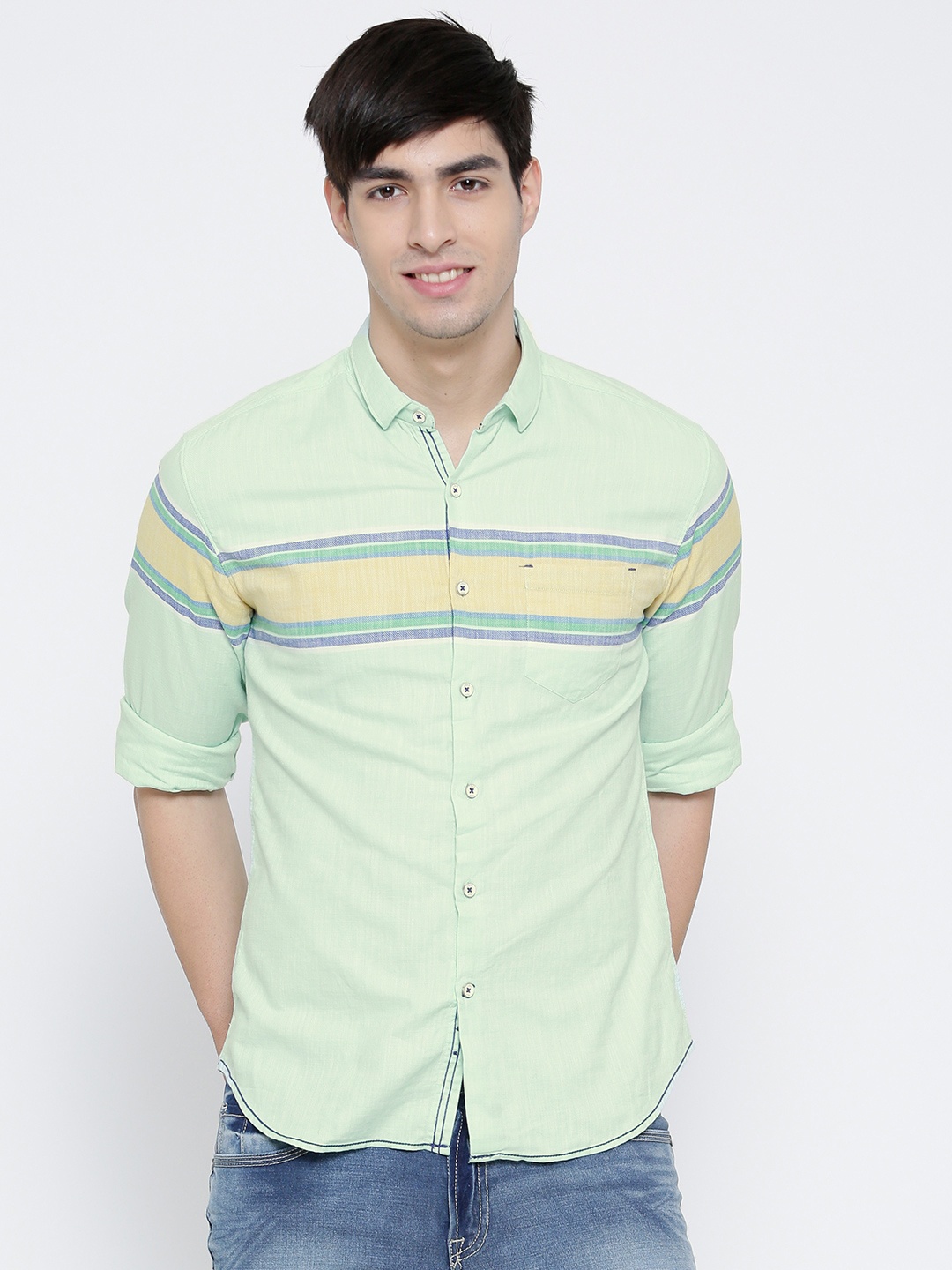 

Locomotive Mint Green Casual Shirt