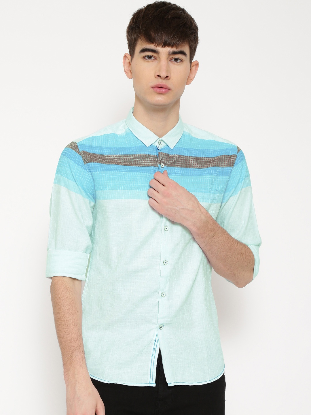 

Locomotive Light Green Casual Shirt