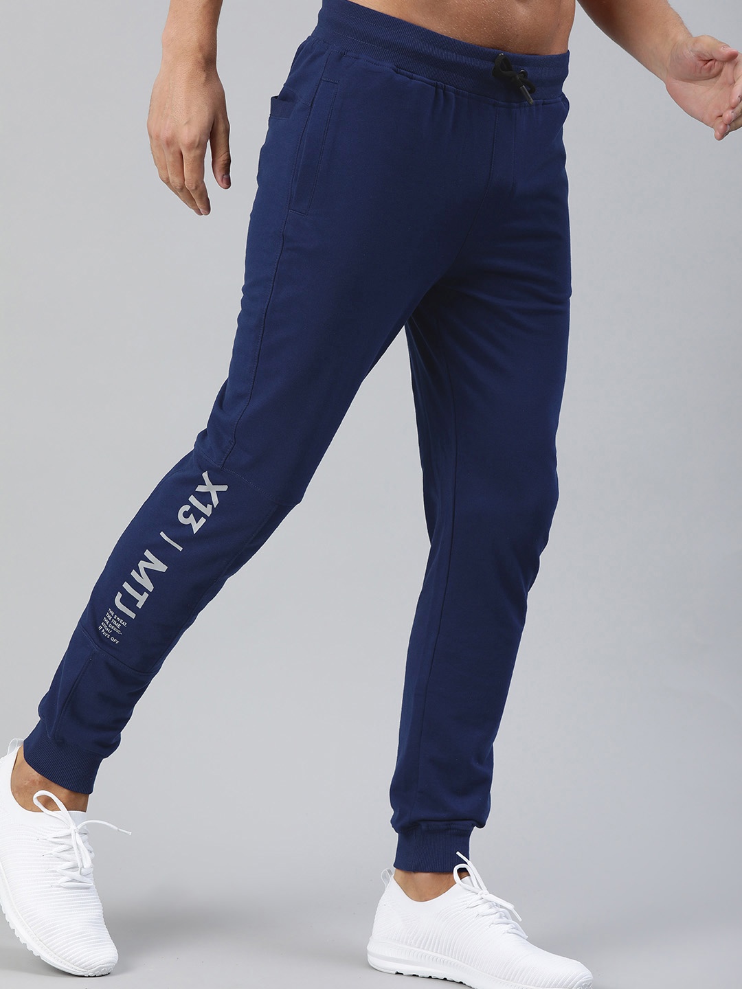 

HRX by Hrithik Roshan Men Navy Blue Solid Regular Fit Bio-Wash Lifestyle Jogger