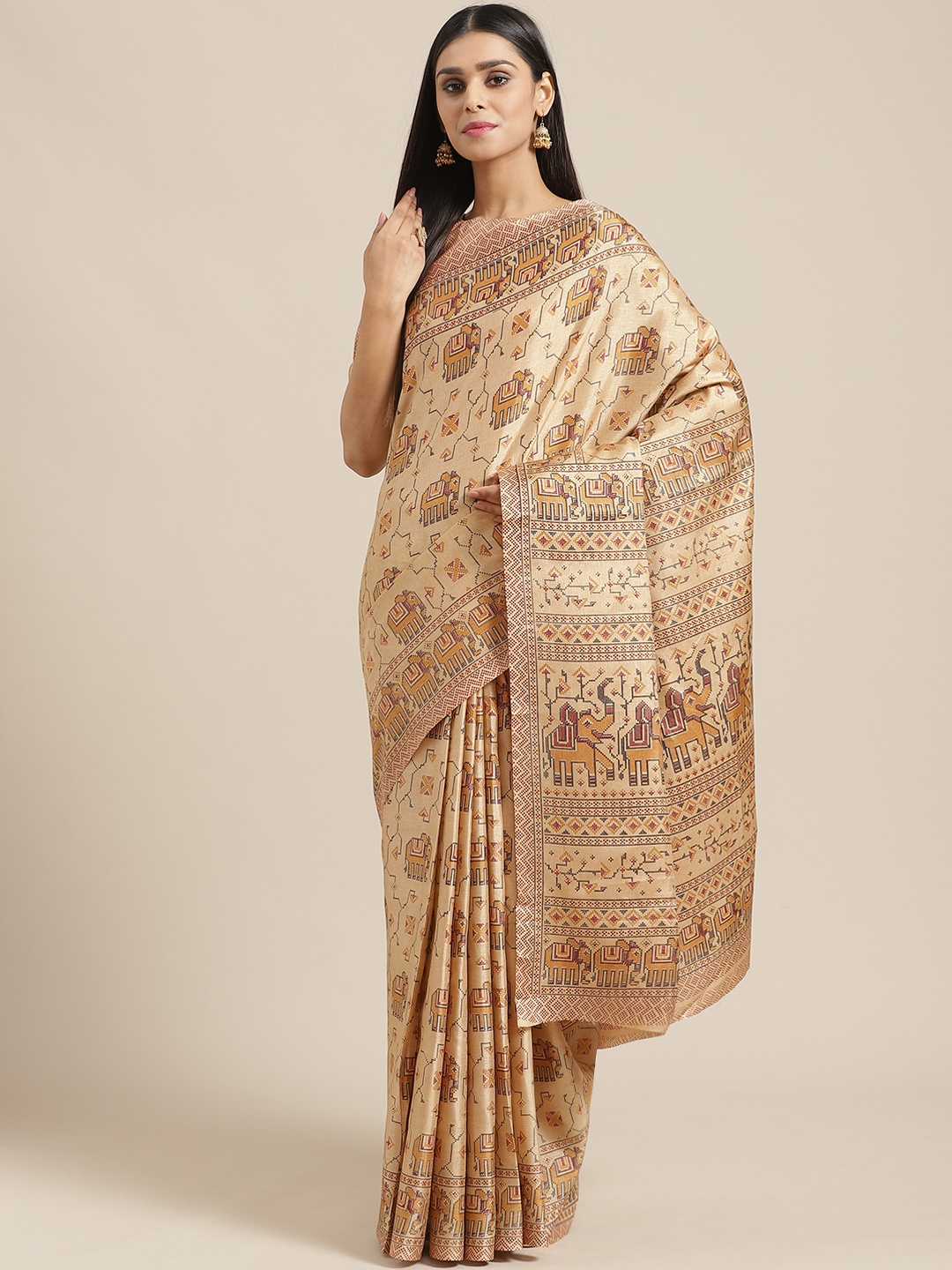 

Saree mall Beige Printed Saree