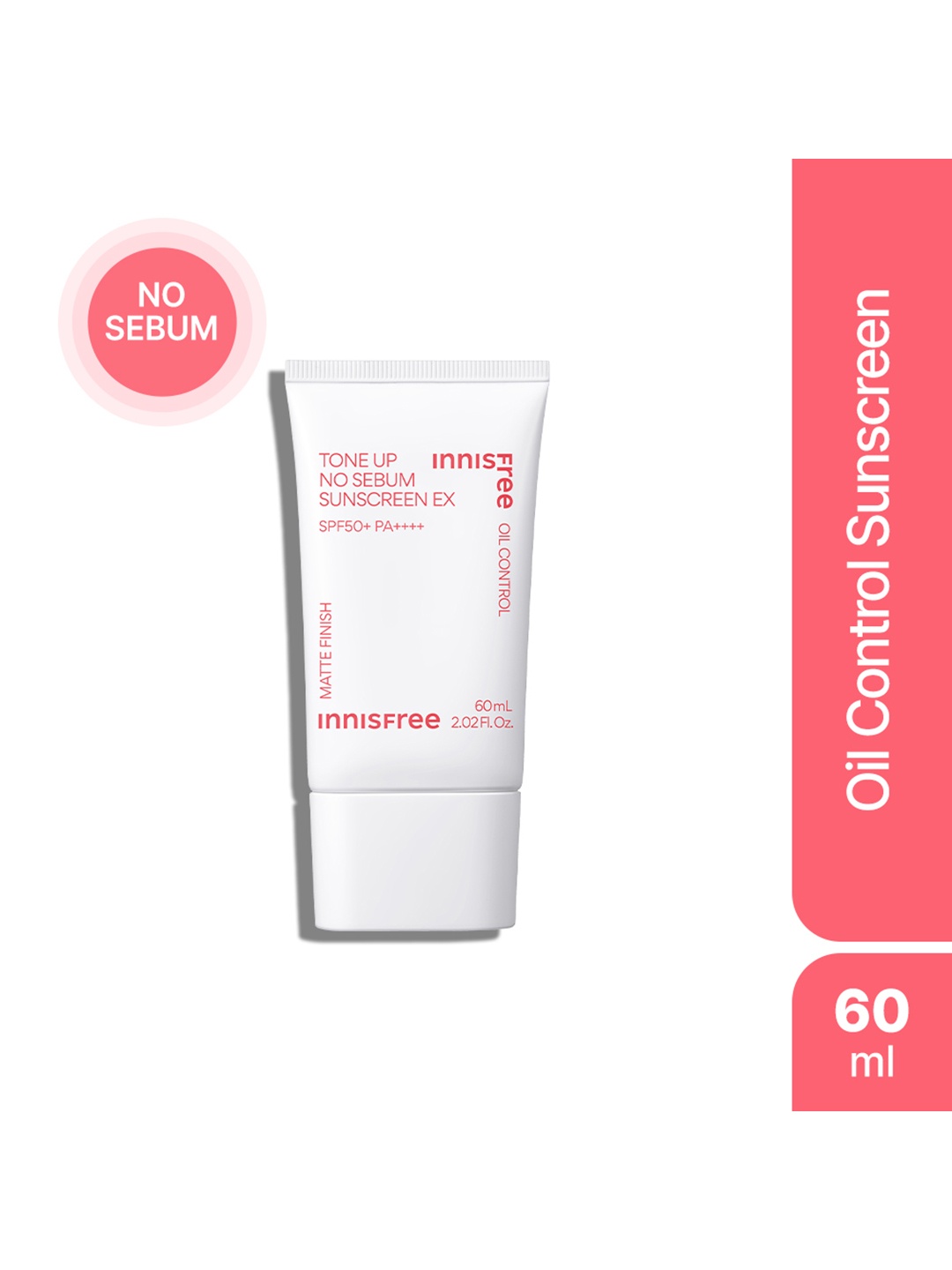 

Innisfree Tone Up No Sebum Sunscreen SPF50+ PA++++ 50ml, Pink