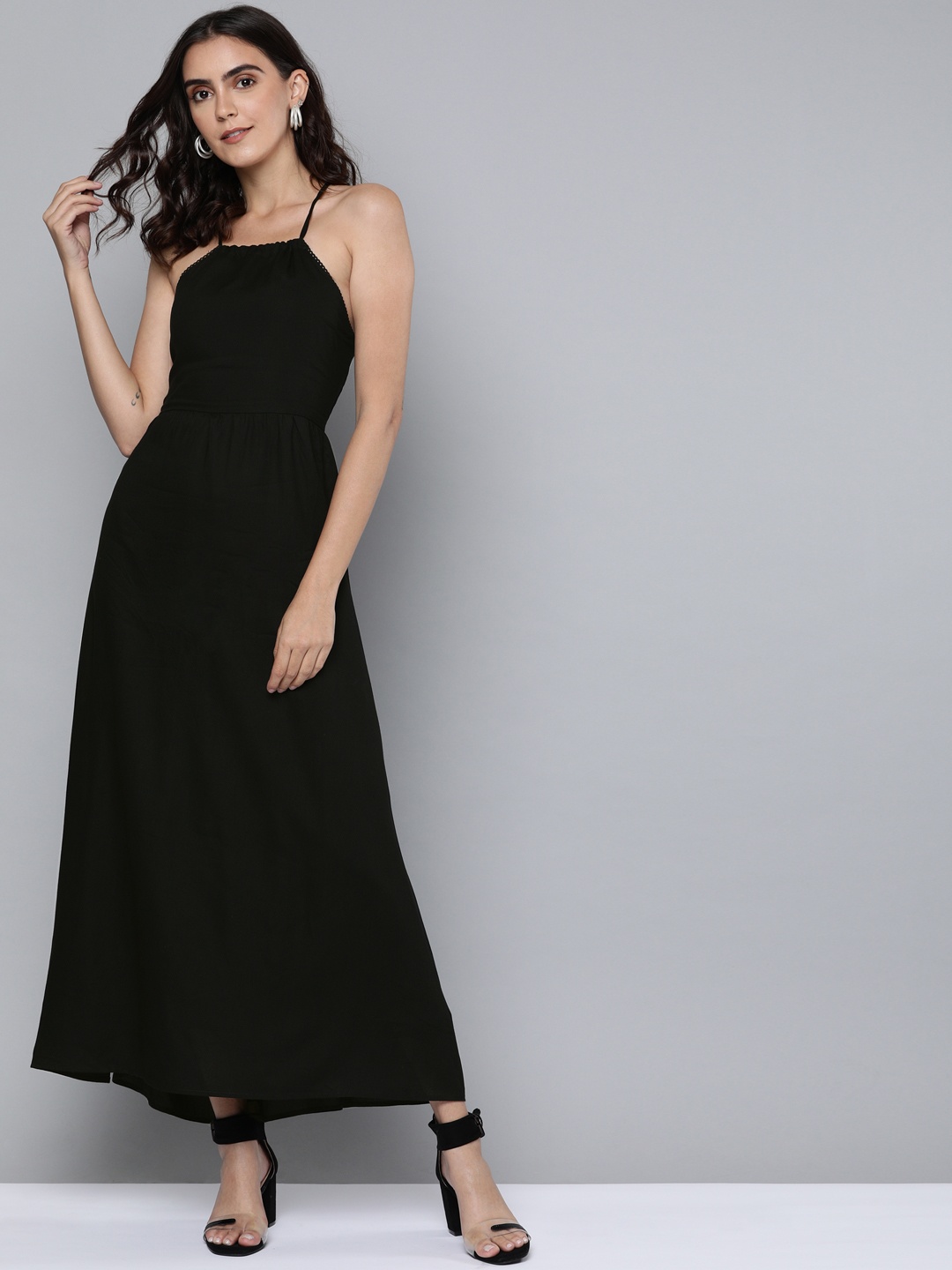 

HERE&NOW Women Black Solid Maxi Dress
