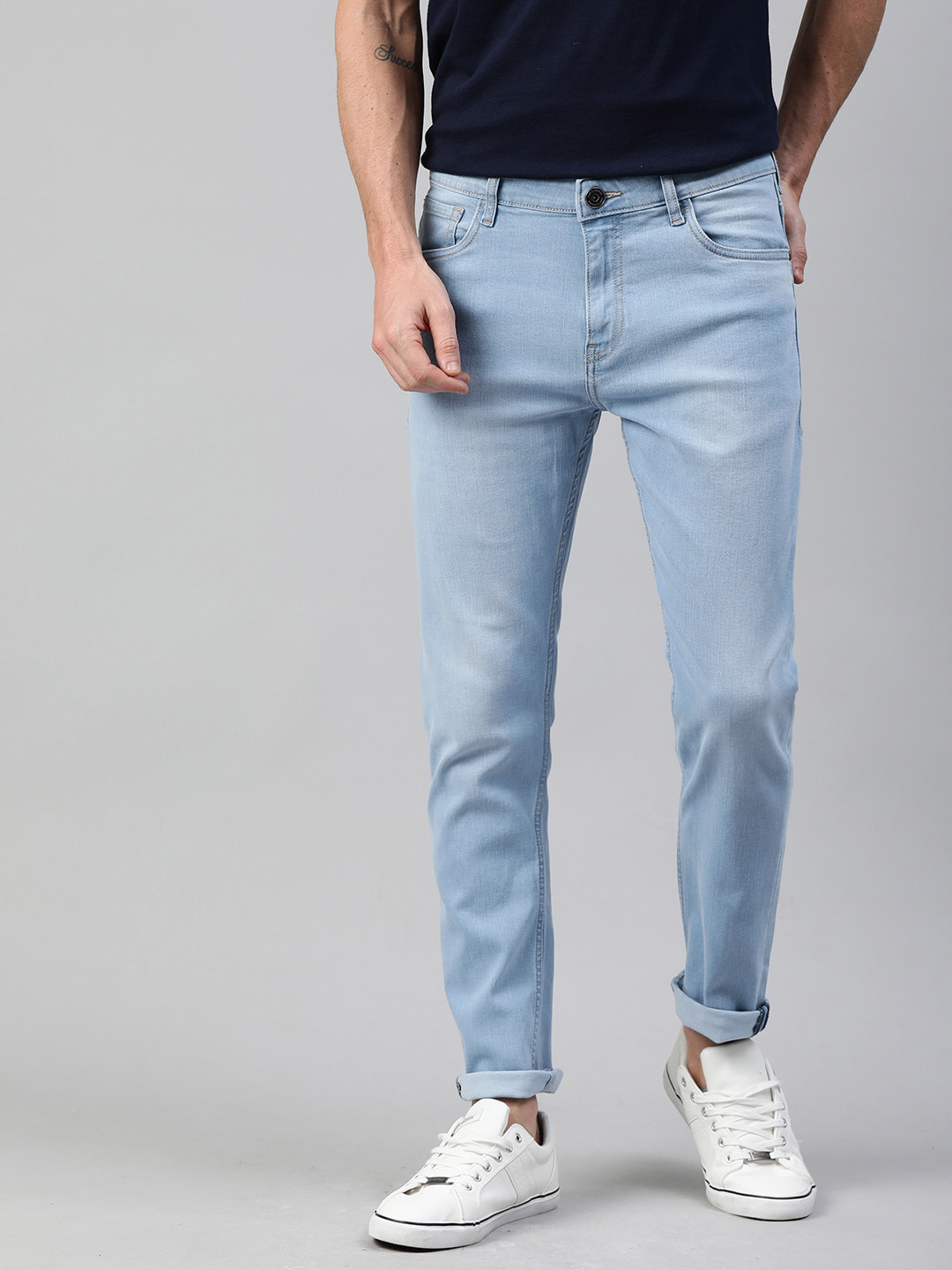 

Mast & Harbour Men Blue Skinny Fit Mid-Rise Clean Look Stretchable Jeans